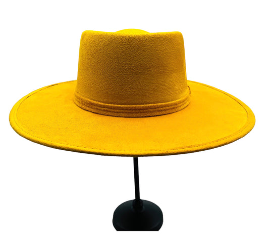 Golden Hour Vegan Suede Boater Hat