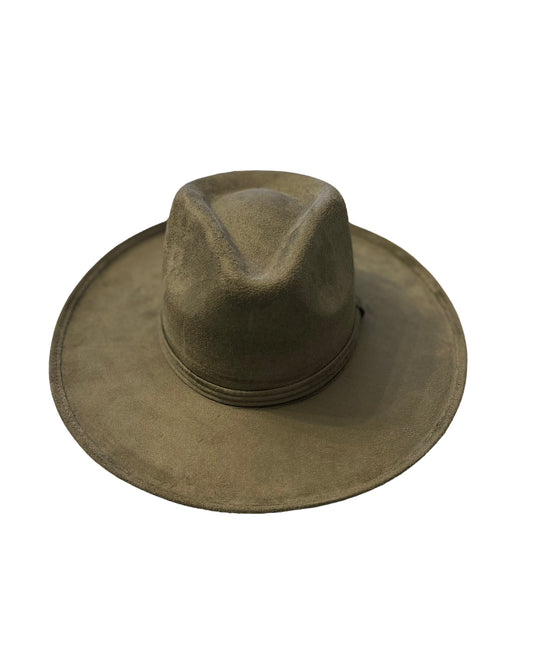 Olive You Vegan Suede Pencil Brim Fedora