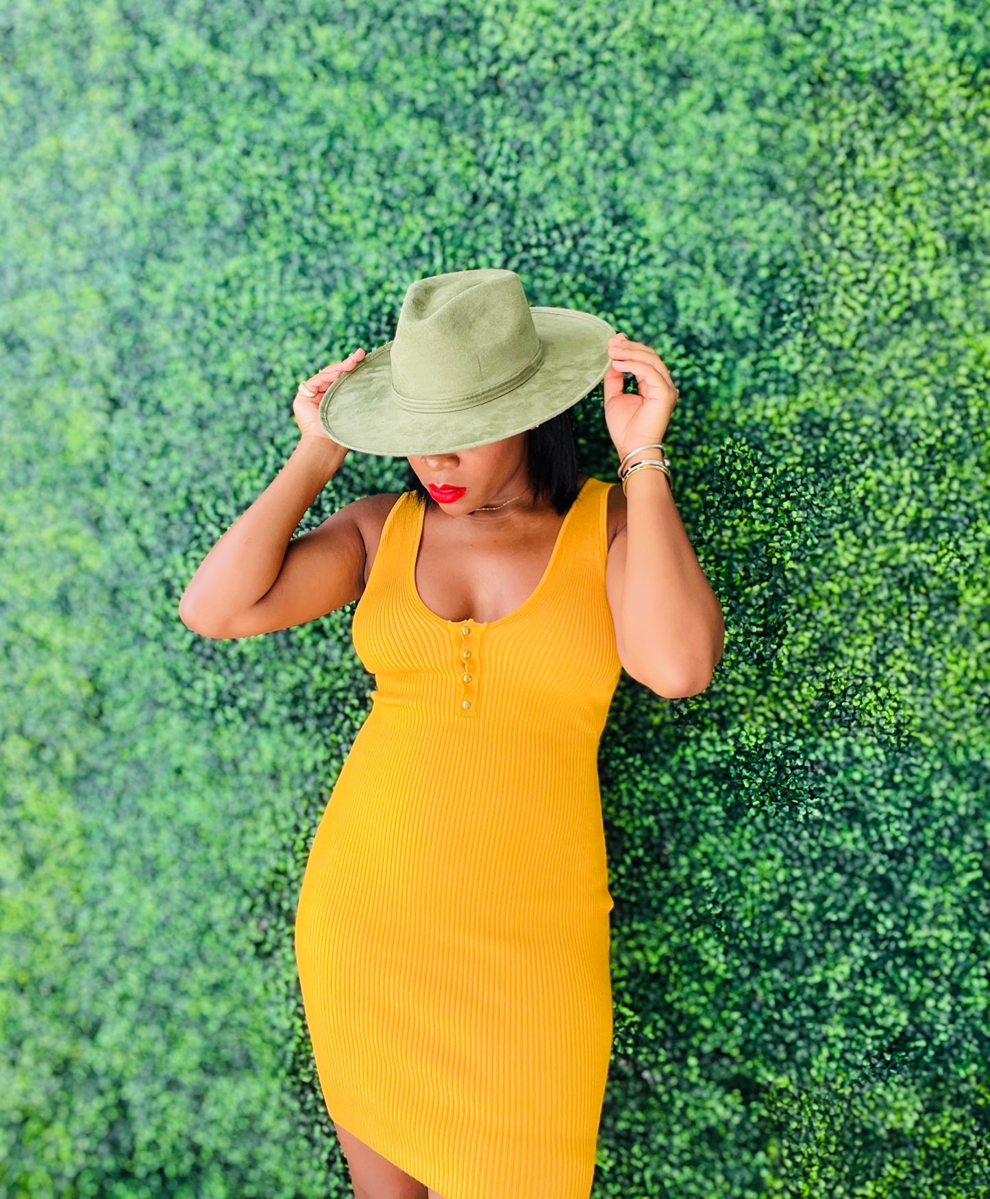 Olive You Vegan Suede Pencil Brim Fedora