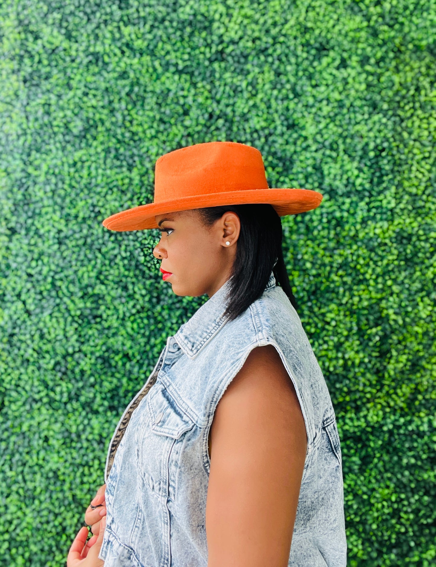 Fall-ing in Love Vegan Suede Pencil Brim Fedora